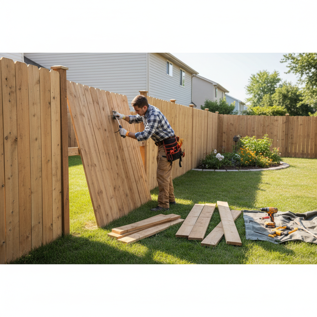 Fence repair and gate installation work